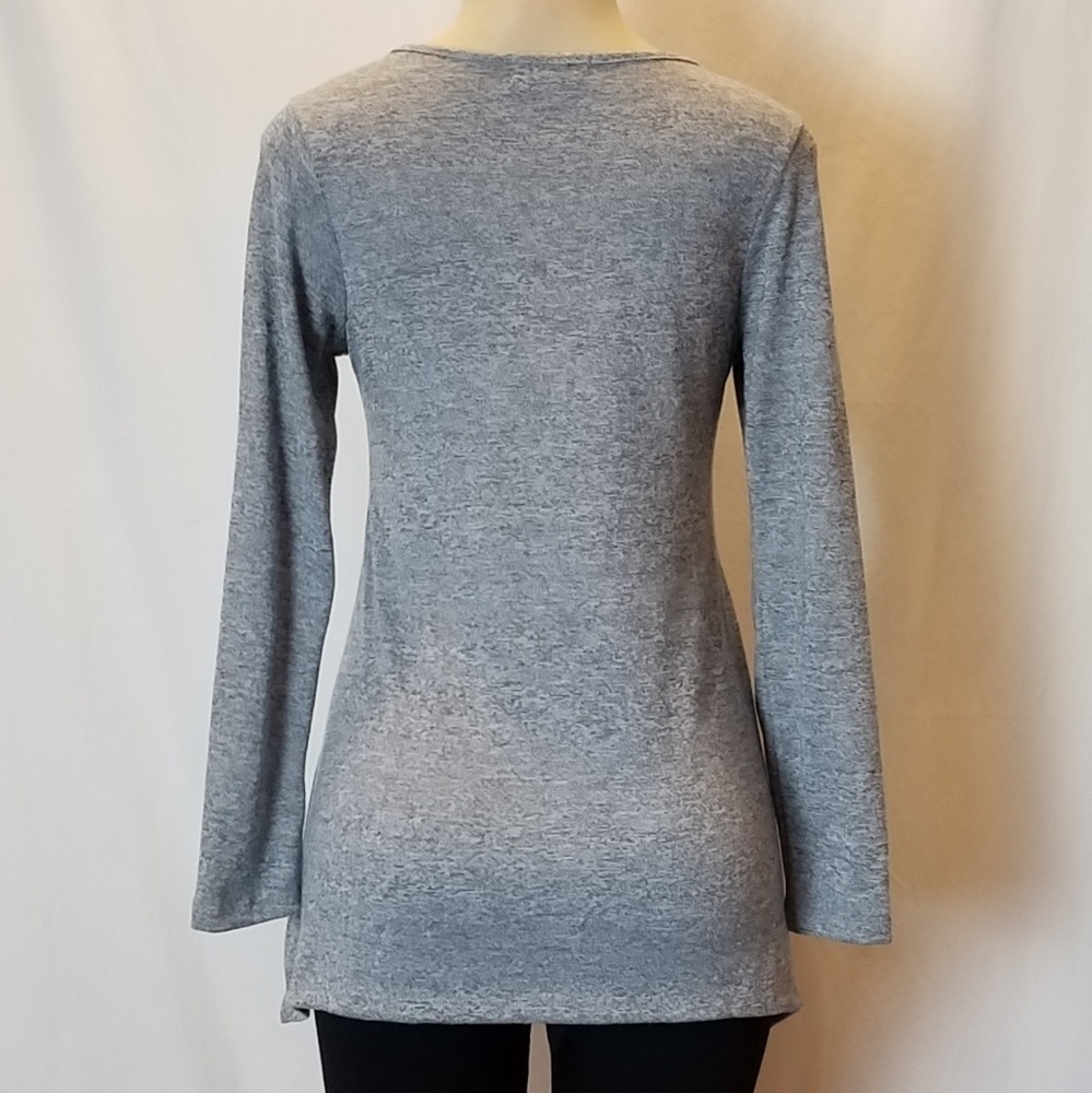 UNITY World Wear Heather Gray V-neck Sweater - Picture 2 of 8